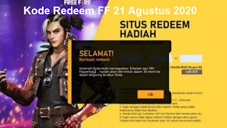 Kode Redeem FF 21 Agustus 2020