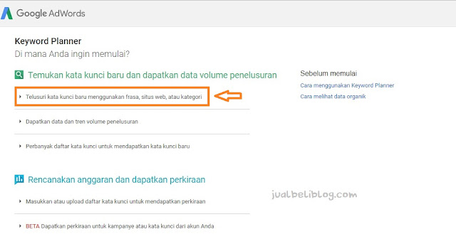 Cara Riset Keyword dengan Google Keyword Planner