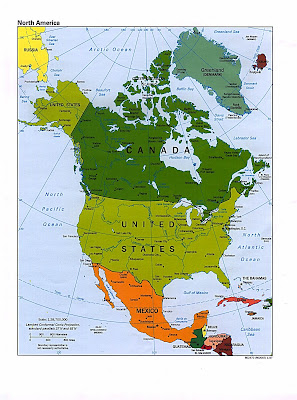 Amerique du Nord Carte Avec Pays