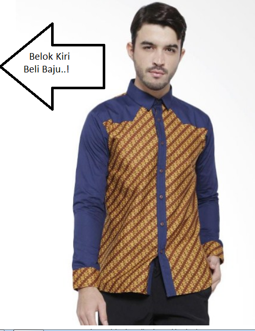 Model Baju Batik Pria Kombinasi Lengan Panjang