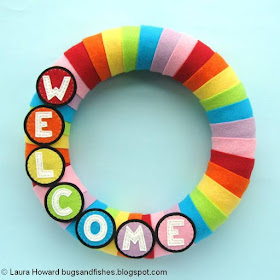 felt rainbow wreath