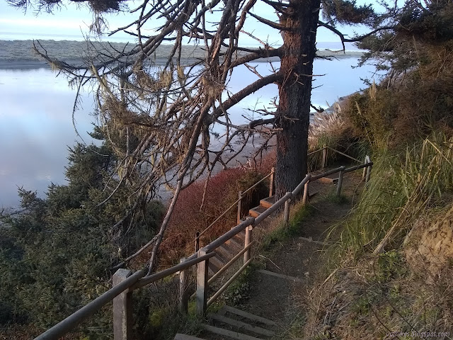 steps down to the river