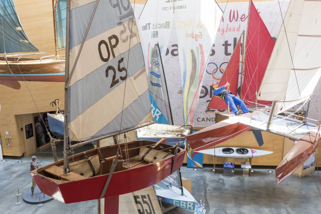 Sailing boats in the National Maritime Museum in Falmouth