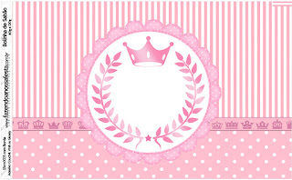 Pink Crown Free Printable Candy Bar Labels.