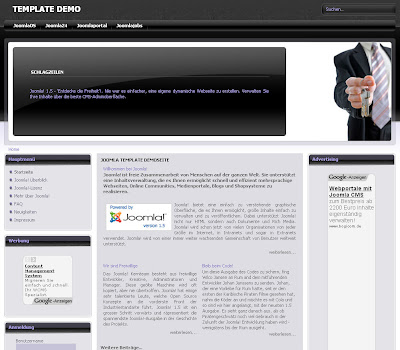 Siteground j15-116 (Black Suit) - шаблон для Joomla 1.5