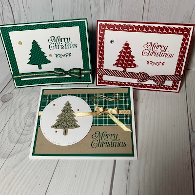 Three Christmas Cards using Perfectly Plaid Stamp Set