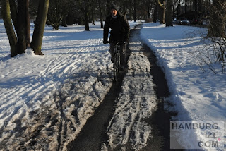 Fake-Winterdienst: "Geräumter Radweg" Veloroute 4 Alstervorland