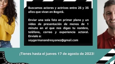 CASTING en BOGOTÁ: Se buscan ACTORES y ACTRICES entre 25 y 35 años para SERIE WEB