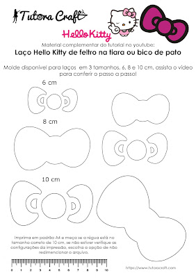 Molde laço hello Kitty