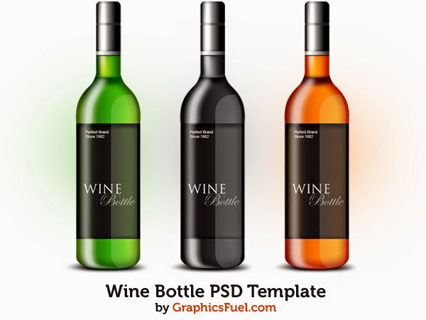 Wine Bottle PSD Template