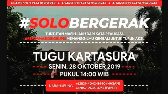 Massa #SoloBergerak Juga Akan Turun Jalan Tagih Perppu KPK Besok