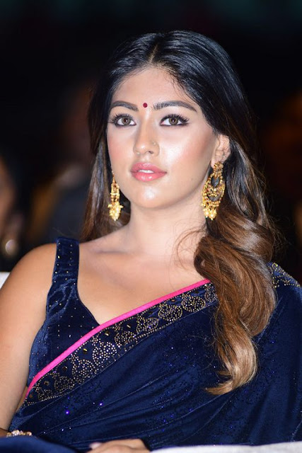 Anu Emmanuel looking hot in black sleeveless blouse