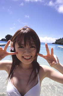 Asami Konno Japanese Cutie Singer Sexy White Bikini On The Beach Photo 5