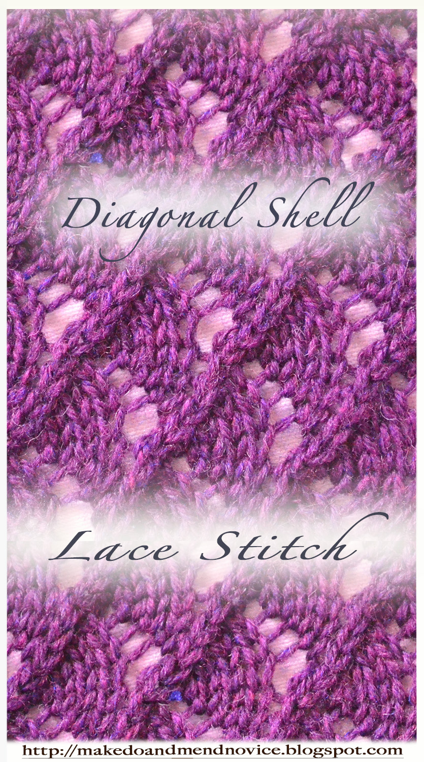 Diagonal Shell Lace Knit Stitch Pattern Tutorial