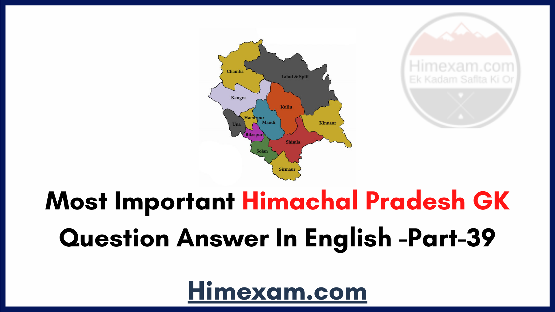 Most Important Himachal Pradesh GK Question Answer In English -Part-39