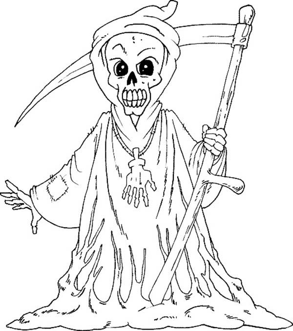 Scary Cartoon Coloring Page - Free Printable Coloring