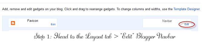 edit blogger navbar
