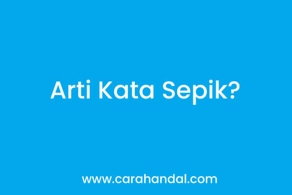 Arti Kata Sepik, Bahasa Gaul,Arti kata sepik di wa