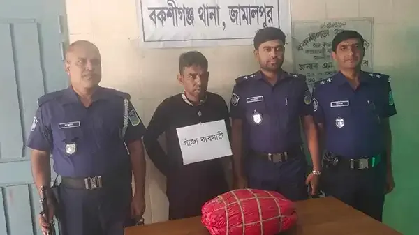 বকশীগঞ্জে বাসে তল্লাশি চালিয়ে গাঁজাসহ যুবক আটক