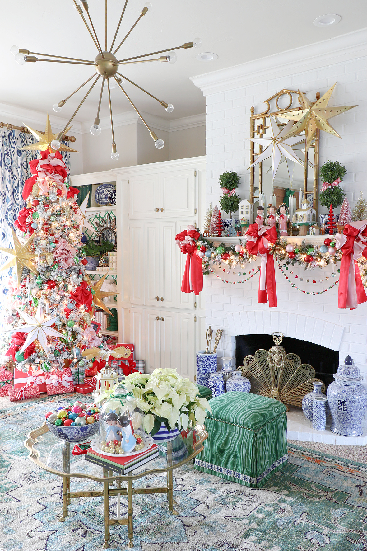 Classic Red and White Classic Christmas Living Room Tour