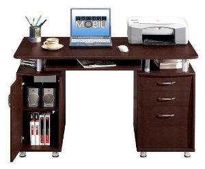 Techni Mobili Complete Computer Workstation with Cabinet and Drawers - Chocolate Reviews