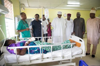 President Buhari visits survivors of Abuja bomb explosions