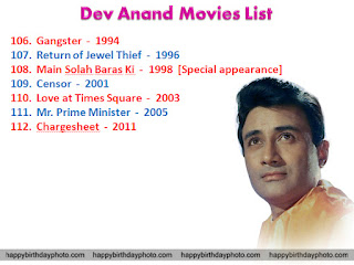 dev anand movies name 106 to 112