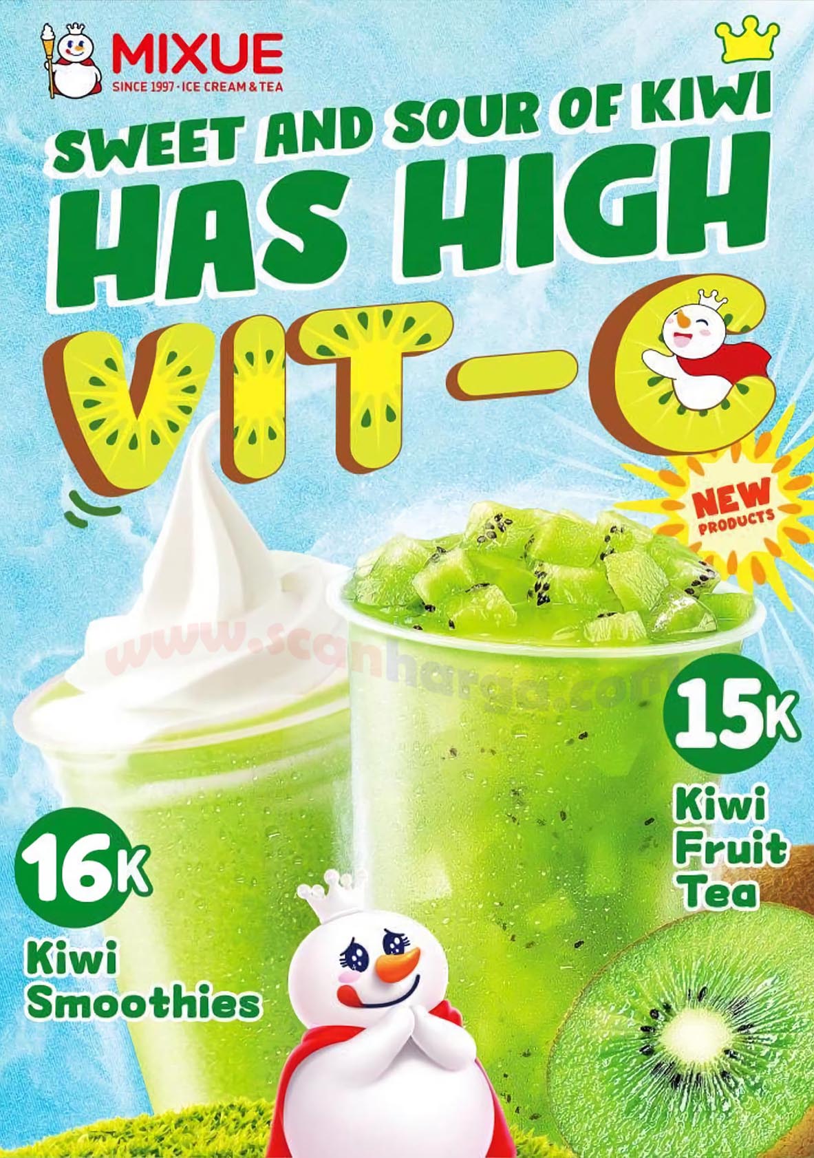 Promo MIXUE KIWI FRUIT SERIES – Menu Baru Harga mulai Rp. 15Ribu