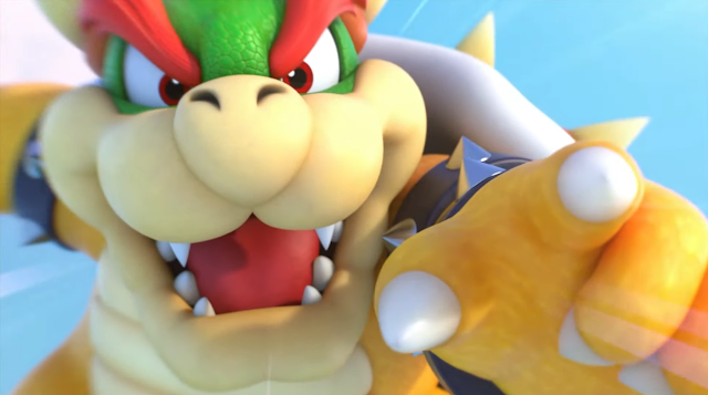 Super Mario RPG Nintendo Switch Bowser Koopa prerendered cutscene pointing hand to camera