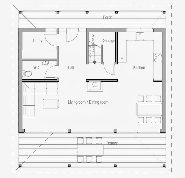 Planta de casa moderna