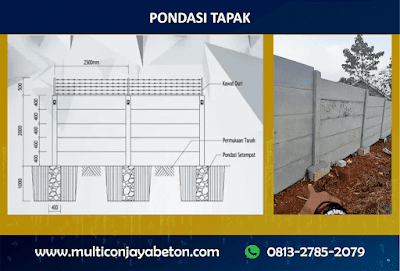 pondasi tapak pada pagar panel beton