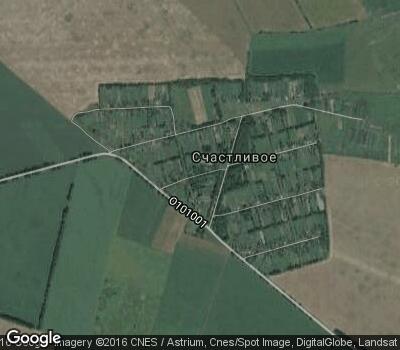 село Счастливое на карте (спутниковая карта с домами)