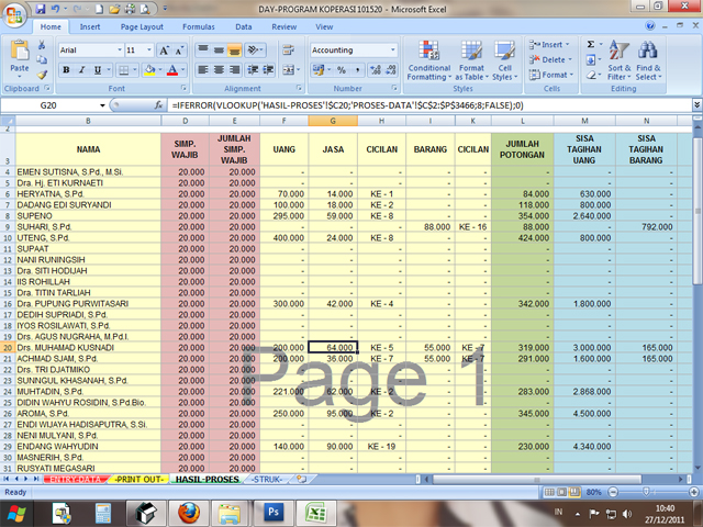 Program Sederhana Simpan Pinjam Koperasi di EXCEL  Excel 