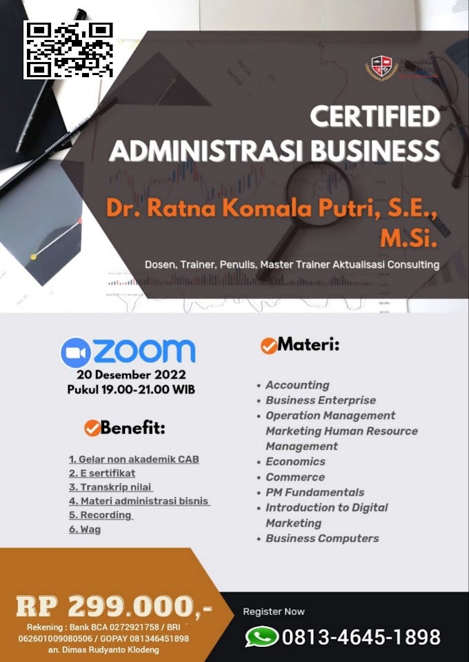 WA.0813-4645-1898 | Certified Administrasi Business (CAB) 20 Desember 2022