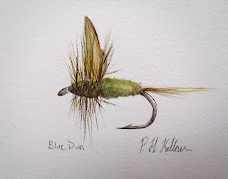 Blue Dun, Pat Kellner, P. H. Kellner, Fishing Art, Fly Fishing Art, Texas Freshwater Fly Fishing, TFFF, Fly Fishing Texas, Texas Fly Fishing