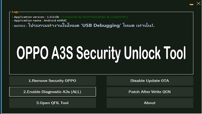 OPPO A3S Security Unlock Tool - Special For Remove Password