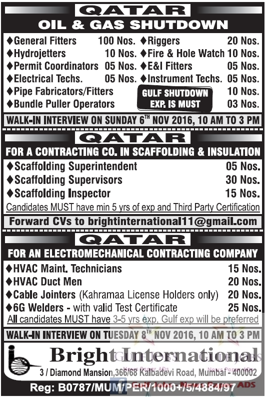 Oil & gas job vacancies for Qatar