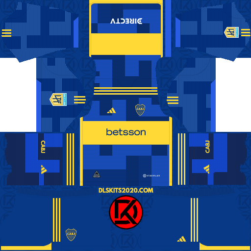 CA Boca Juniors DLS Kits 2023-2024 Adidas In Liga Profesional - Dream League Soccer (Home)