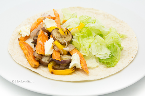 Oven Roasted Vegetables and Tortilla