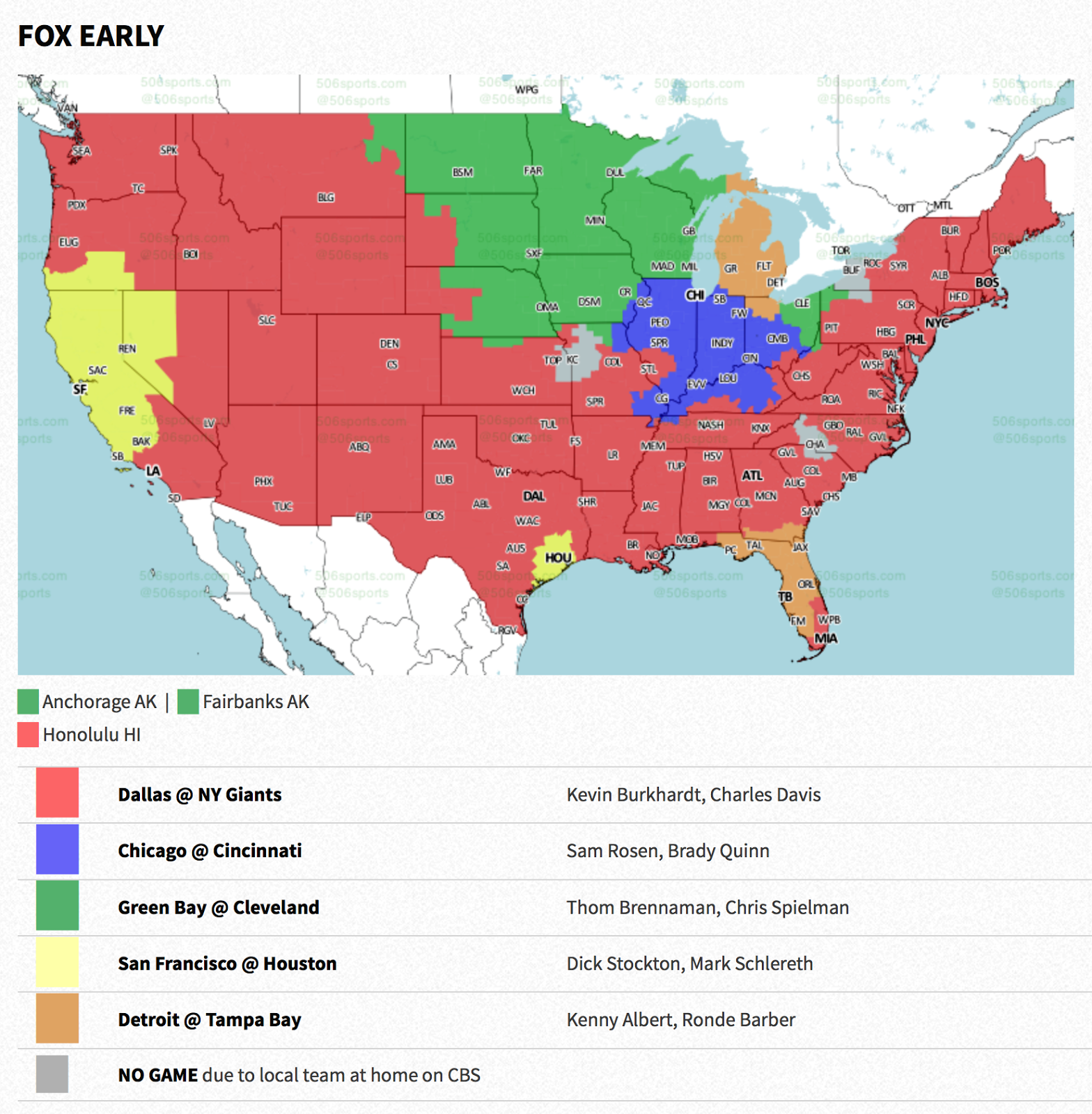 PACKERVILLE, U.S.A.: Week 14 NFL TV Maps