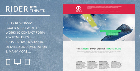Rider - Multipurpose Responsive HTML Template - Creative Site Templates