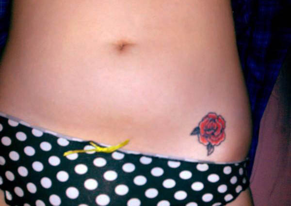 Rose Tattoos For Girls On Hip small rose tattoo