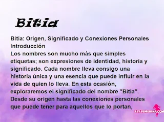 significado del nombre Bitia