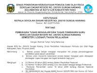 Download Contoh SK Pembagian Tugas Mengajar Guru Tahun Ajar 2017/2018