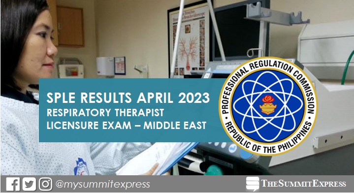SPLE Result: April 2023 Respiratory Therapist board exam passers