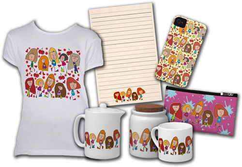  Cartoon Girls Illustration Collection Set for Girls