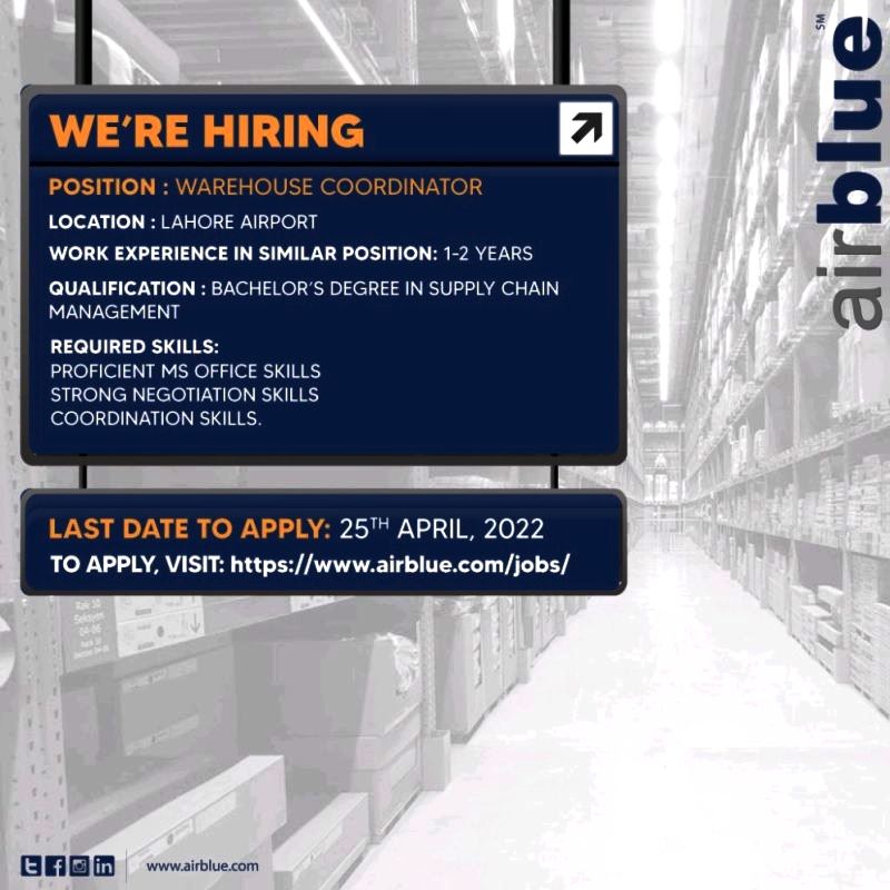 Airblue Pakistan Lest Jobs 2022