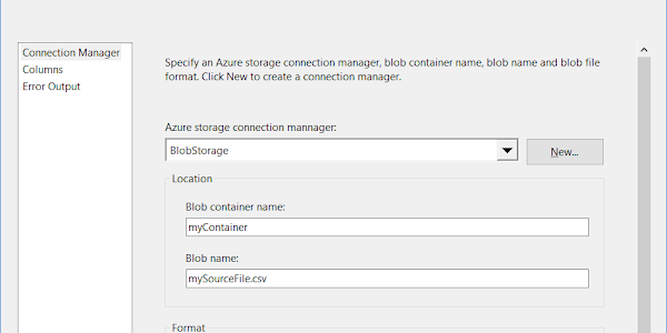 Azure Blob Source ≠ Flat File Source