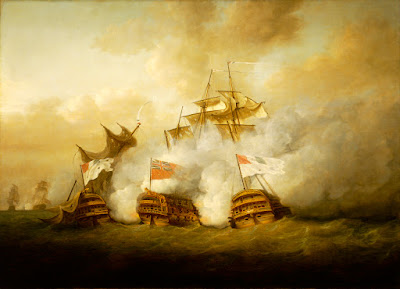 "O Brunswick e o Vengeur du Peuple na Batalha do 1.º de junho de 1794" (1795), de Nicholas Pocock (conservado no National Maritime Museum).