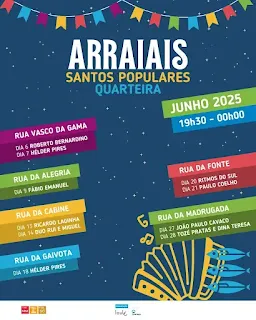 Cartaz Santos Populares 2025 - Quarteira